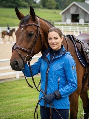 Euro-Star Equestrian Sportswear Blue Technical Jacket - Size L